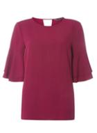 Dorothy Perkins *tall Purple Double Ruffle Sleeve Top