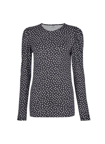 Dorothy Perkins *tall Black Polka Dot Print Puff Top