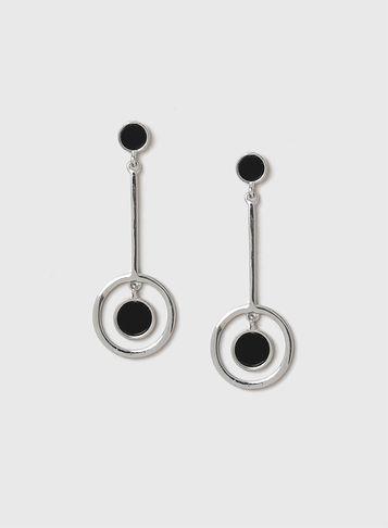 Dorothy Perkins Black Circle Drop Earrings