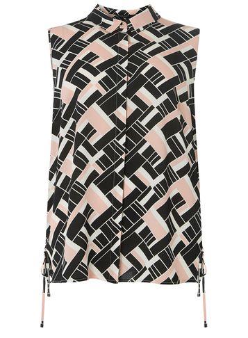 Dorothy Perkins Dp Curve Multi Coloured Geometric Print Sleeveless Shirt