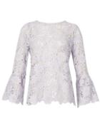 Dorothy Perkins *blue Vanilla Blue Lace Pearl Detail Top