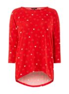 Dorothy Perkins *vero Moda Red 3/4 Sleeve Christmas Top