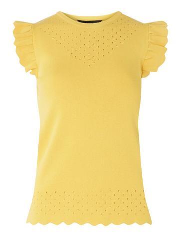 Dorothy Perkins Yellow Frilled Sleeve T-shirt