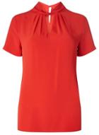 Dorothy Perkins *tall Red Twist Front Blouse