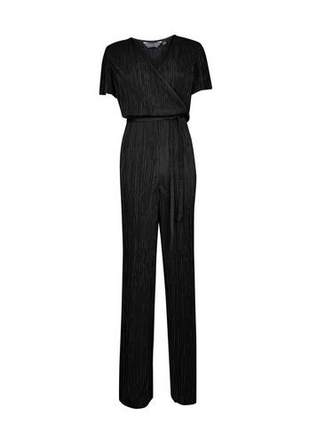 Dorothy Perkins *tall Black Plisse Jumpsuit