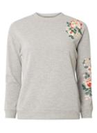 Dorothy Perkins Petite Grey Embroidered Sweat Top