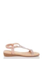 *quiz Wide Fit Rose Gold Knot Detail Sandals