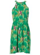 Dorothy Perkins *tenki Green Tropical Print Skater Dress