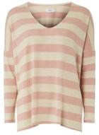Dorothy Perkins *only Cream And Pink Striped Knitted Top
