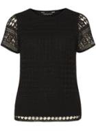 Dorothy Perkins Black Geometric Lace T-shirt