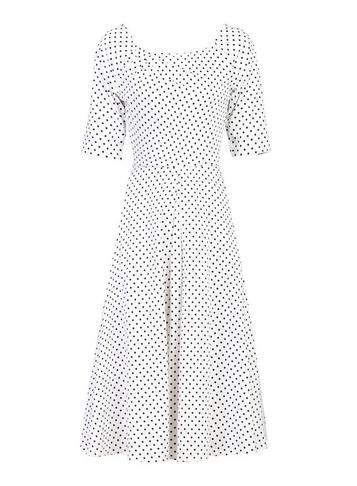 Dorothy Perkins *jolie Moi White Polka Dot Swing Dress