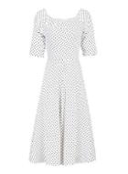 Dorothy Perkins *jolie Moi White Polka Dot Swing Dress