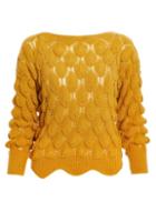 Dorothy Perkins *quiz Mustard Knitted Bubble Long Sleeve Jumper