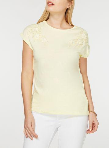 Dorothy Perkins Yellow Floral Applique T-shirt