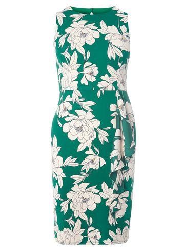 Dorothy Perkins Petite Green Floral Print Bodycon Dress