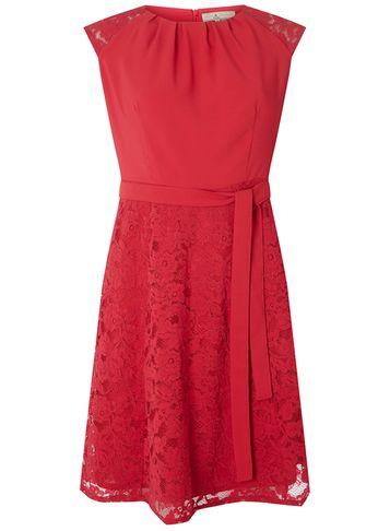 Dorothy Perkins *billie & Blossom Petite Pink Lace Fit And Flare Dress