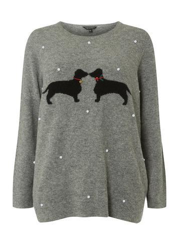 Dorothy Perkins *dp Curve Grey Kissing Dog Jumper