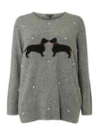 Dorothy Perkins *dp Curve Grey Kissing Dog Jumper