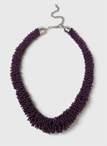 Dorothy Perkins Purple Beaded Necklace