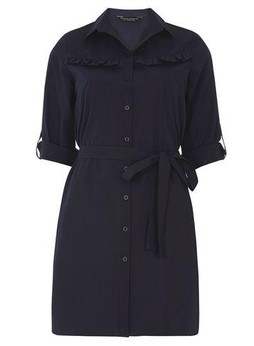 Dorothy Perkins Navy Cotton Poplin Shirt Dress