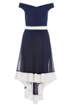 Dorothy Perkins *quiz Navy And Cream Bardot Dress