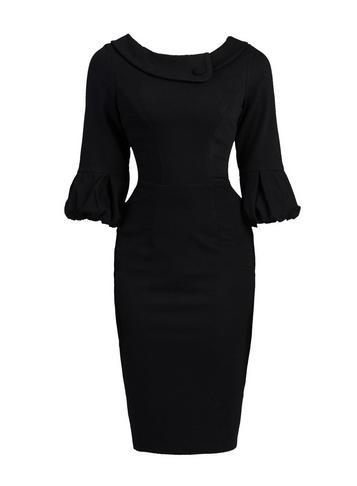 Dorothy Perkins *jolie Moi Black Bell Sleeve Bodycon Dress