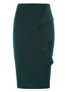 Dorothy Perkins Green Ruffle Pencil Skirt