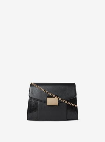 Dorothy Perkins Black Panel Hardware Cross Body Bag