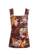 Dorothy Perkins Chocolate Leaf Print Vest