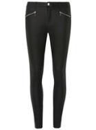 Dorothy Perkins Black Zip Coated 'frankie' Super Skinny Jeans