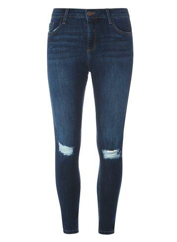 Dorothy Perkins Indigo Darcy Ripped Ankle Grazer Skinny Jeans