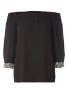 Dorothy Perkins Embellished Cuff Bardot Top