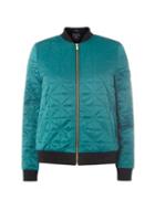 Dorothy Perkins Green Faux Fur Lined Bomber