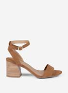 Dorothy Perkins Wide Fit Tan Shady Block Heeled Sandals