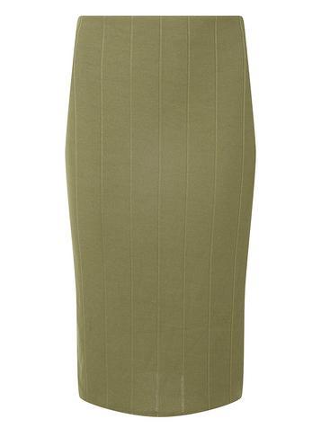 Dorothy Perkins Khaki Ribbed Pencil Skirt