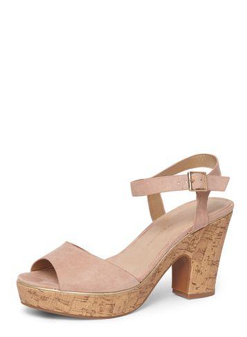 Dorothy Perkins Wide Fit Nude 'romana' Sandals