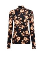 Dorothy Perkins Black Floral Print High Neck Top