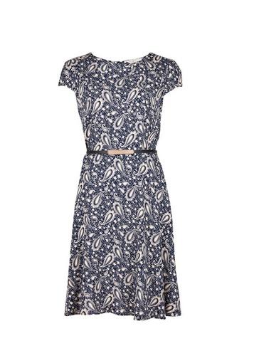 *billie & Blossom Navy Paisley Fit And Flare Dress