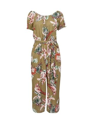 Dorothy Perkins Khaki Parrot Print Culottes Jumpsuit