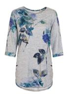 Dorothy Perkins *quiz Grey Light Knit Printed Top