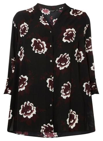 Dorothy Perkins *dp Curve Floral Roll Sleeve Shirt