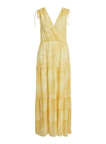 *vila Yellow Print Maxi Dress