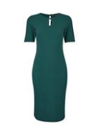 Dorothy Perkins Green Split Neck Short Sleeve Bodycon Dress