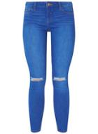 Dorothy Perkins Bright Blue 'darcy' Knee Rip Ankle Jeans