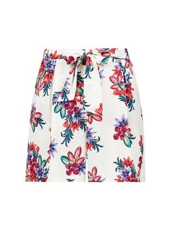 Dorothy Perkins Ivory Tropical Print Tie Shorts