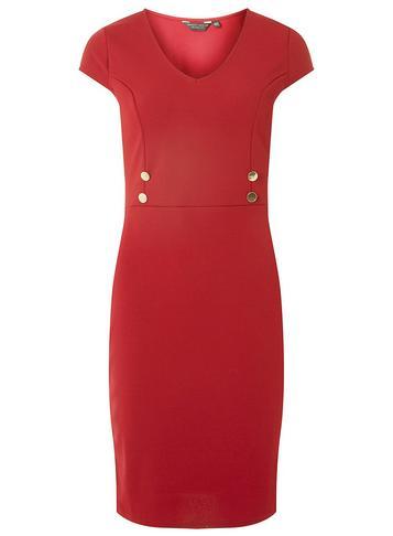 Dorothy Perkins Red Tuxedo Button Pencil Dress