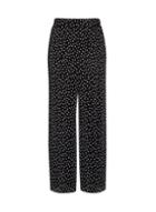 Dorothy Perkins *tall Black Spot Print Plisse Trousers