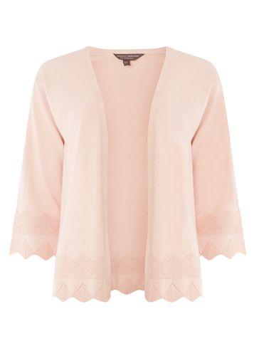 Dorothy Perkins *tall Peach Scallop Trim Cardigan
