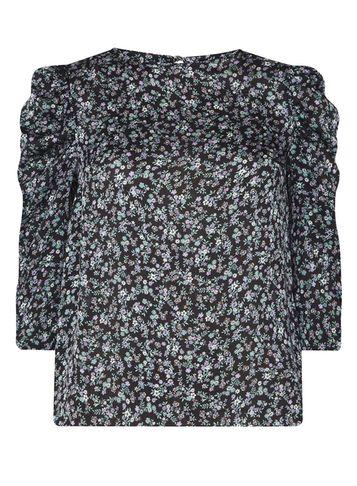 Dorothy Perkins Black Ditsy Puff Sleeve Top