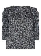 Dorothy Perkins Black Ditsy Puff Sleeve Top